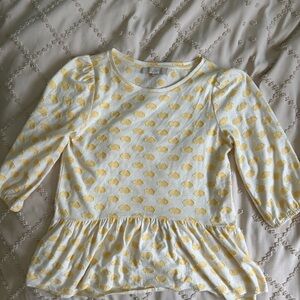 LOFT Yellow Patterned Top